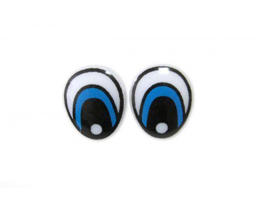 Глаза винтовые 15x18 мм голубые овал (пара)