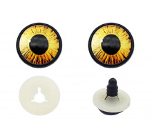 Глаза винтовые 16 мм драконьи с круглым зрачком №03 жёлтые