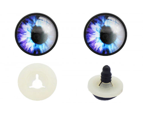 Глаза винтовые 16 мм драконьи с круглым зрачком №05 белые-голубые-сиреневые