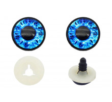 Глаза винтовые 16 мм драконьи с круглым зрачком №13 синие с белым