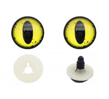 Глаза винтовые 16 мм драконьи с вертикальным зрачком №07 желтые