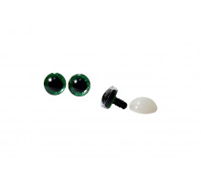 Глаза винтовые 16 мм зеленые с искоркой (пара)