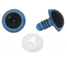 Глаза винтовые 18 мм голубые полупрозрачные (пара)