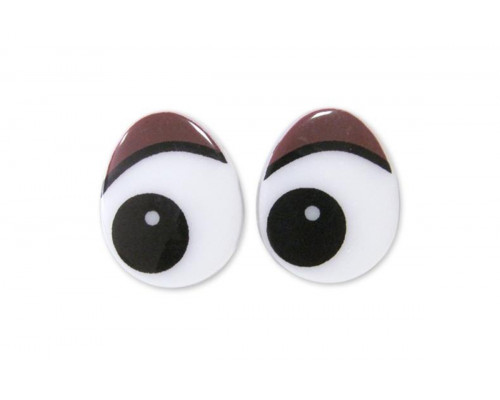 Глаза винтовые 18x22 мм коричневые овал (пара)