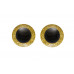 Глаза винтовые 26 мм желтые плоские Блестки (пара)