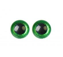 Глаза винтовые 24 мм зеленые Блестки (пара)