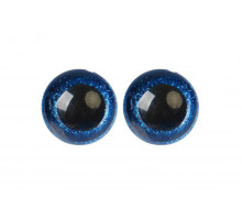 Глаза винтовые 28 мм синие Блестки (пара)