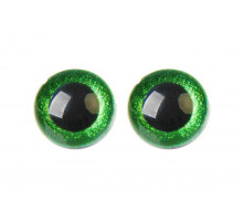 Глаза винтовые 30 мм зеленые Блестки (пара)