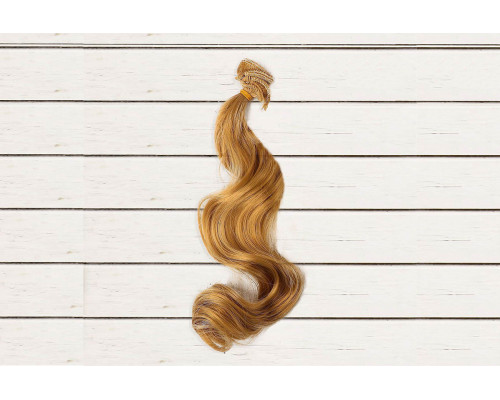 Волосы-трессы кудри длина 40 см, ширина 50 см, цвет бежевый блонд 18