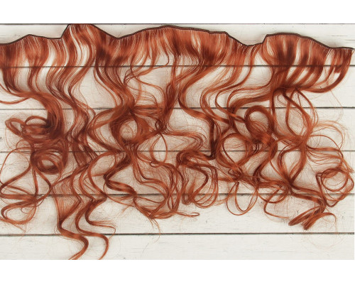 Волосы-трессы кудри длина 40 см, ширина 50 см, цвет медный 13