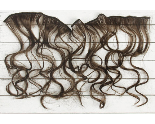 Волосы-трессы кудри длина 40 см, ширина 50 см, цвет шатен 8