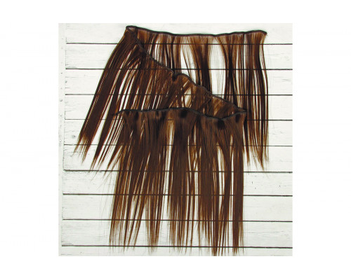Волосы-трессы прямые длина 25 см, ширина 100 см, цвет шатен 6К