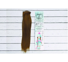 Волосы-трессы прямые длина 25 см, ширина 100 см, цвет темно-бежевый блонд 18Т