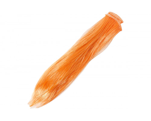 Волосы-трессы прямые длина 25 см, ширина 50 см, цвет оранжевый РС21