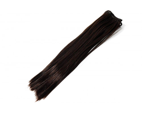 Волосы-трессы прямые длина 25 см, ширина 50 см, цвет темно-шоколадный Р2