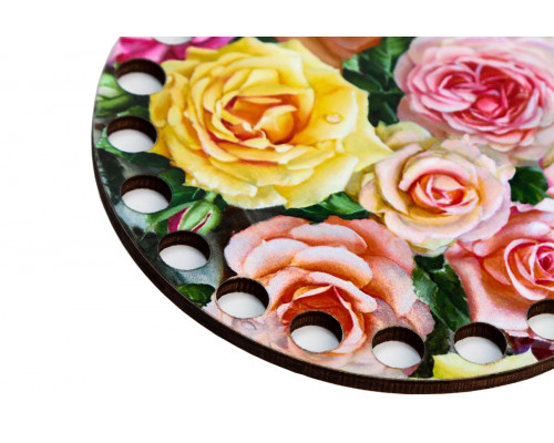 Заготовка для вязания круг 10 см «Разноцветные розы»