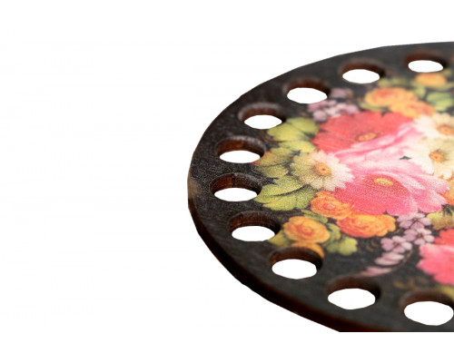 Заготовка для вязания круг 10 см «Жостовская роспись №1»