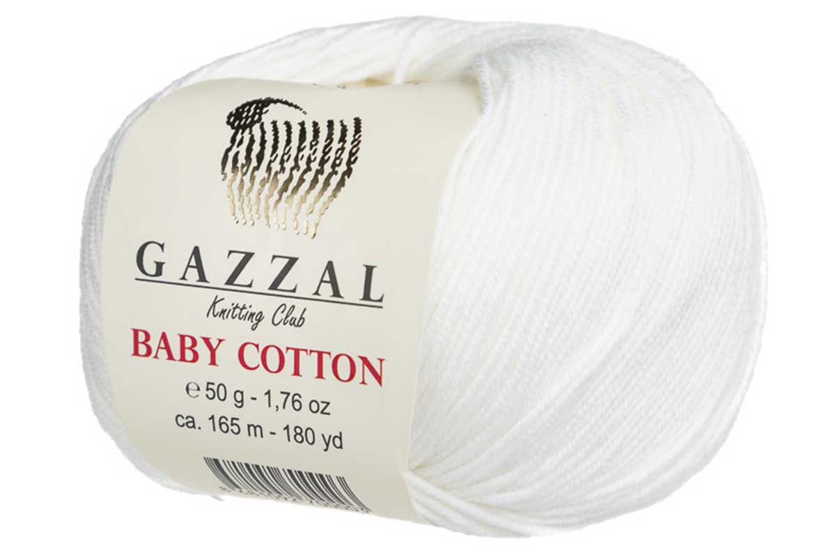 Пряжу Gazzal Baby Cotton цвет 3432 белый – купить дешево