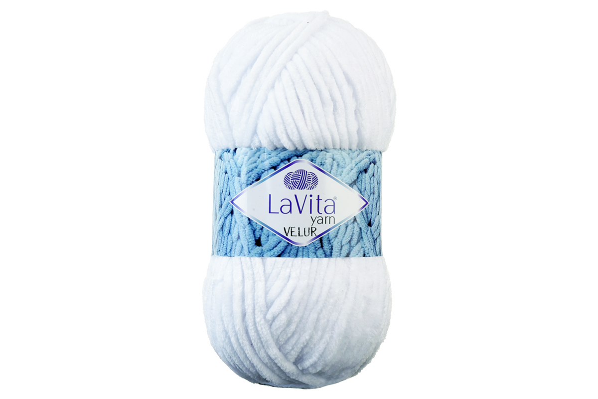 Пряжу Lavita Yarn Velur цвет 1002 белый – купить дешево