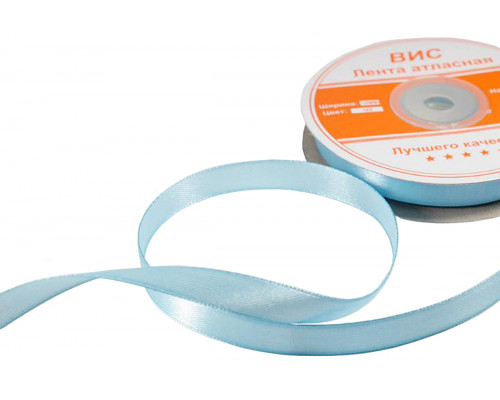 Лента атласная 12 мм 27.43 м цвет голубой 163 ВИС