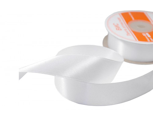 Лента атласная 25 мм 27.43 м цвет белый 001 ВИС