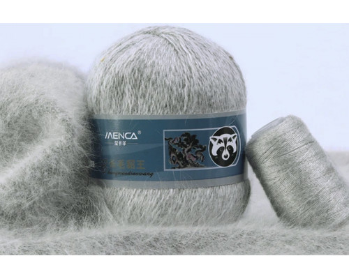 Пряжа Menca пух норки синяя этикетка – цвет 802 светло-серый