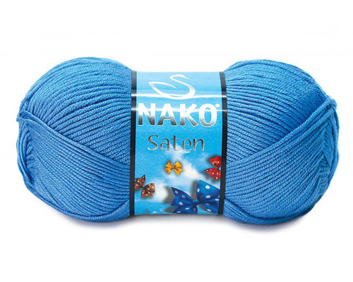 Пряжа Нако Сатен 50 г – цвет 01256 темно-голубой