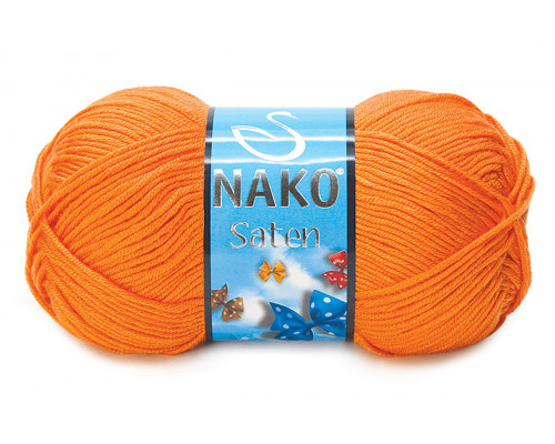 Пряжа Нако Сатен 50 г – цвет 10157 оранжевый