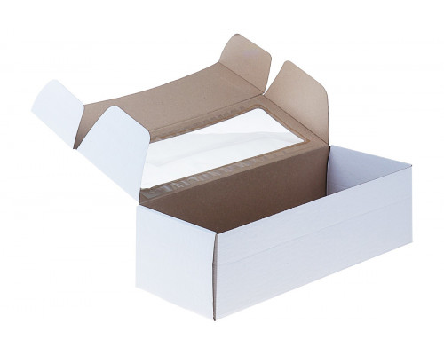Коробка самосборная с окном белая 35x16x12 см