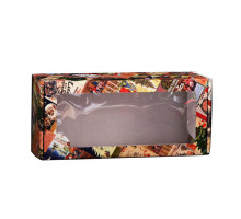 Коробка самосборная с окном «Новогодняя афиша» 35x16x12 см