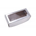 Коробка самосборная с окном серебрянная 35x16x12 см